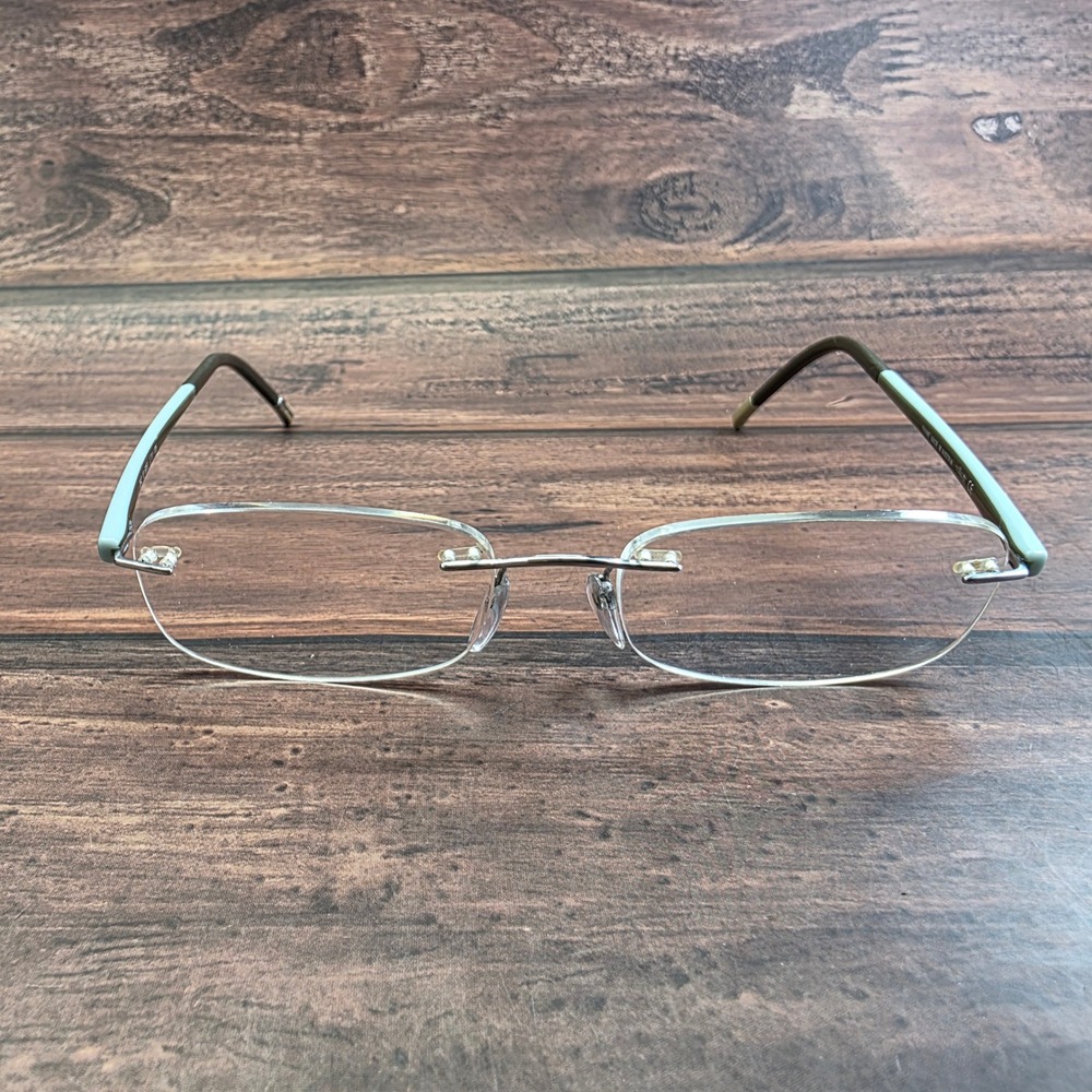 Silhouette 7642 10 6050 Rimless Eyeglasses Olive Green Silver Austria 135mm
